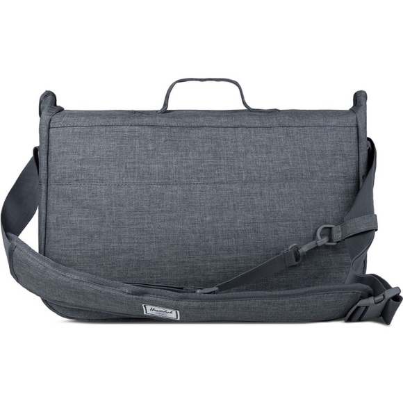 COPY - HERSCHEL SUPPLY CO. CHARCOAL CROSSHATCH POP QUIZ MESSENGER BAG - Picture 3 of 7